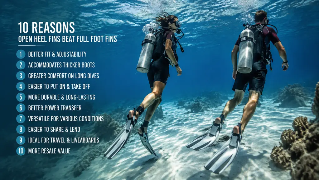 10 Reasons Open-Heel Fins Beat Full-Foot Fins for Diving
