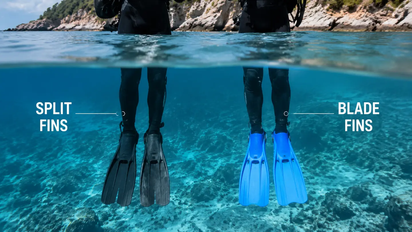 Split Fins vs Blade Fins: Which Scuba Fin Is Right for You?